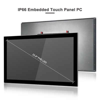 แผงสัมผัสอุตสาหกรรมแบบไม่มีพัดลม PC Dual Lan Pc Vesa Mount 24&quot; 1920 X 1080