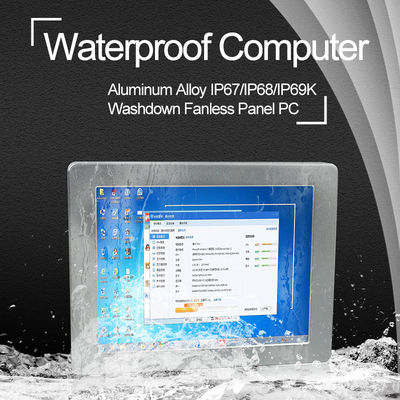 I5 6200 10 นิ้วหน้าจอสัมผัสกันน้ำ PC LAN พอร์ต USB RS232 อุปกรณ์เสริม