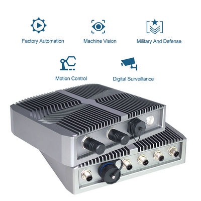 Outdoor IP67 Embedded Linux Fanless Mini Pc, ตัวเชื่อมต่อ M12 I / O คอมพิวเตอร์ Gpu อุตสาหกรรม