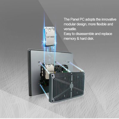 I3 I5 I7-8565U Ip65 แผงพีซี, Capacitive HMI Industrial Panel Mount Monitor