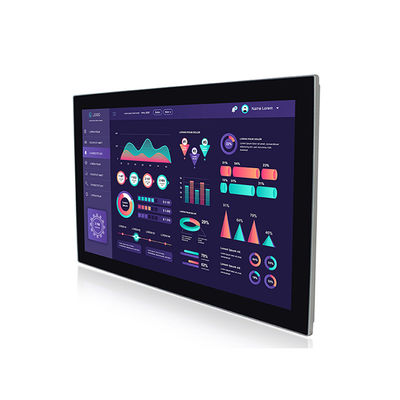 Weatherproof 21.5 &quot;24v Industrial Dual Lan Pc แผงหน้าจอสัมผัส Fanless
