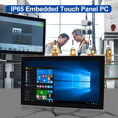 ฝัง 21.5 &quot;หน้าจอสัมผัส Dual Lan Pc TPM 2.0 เดสก์ท็อปติดผนัง Fanless