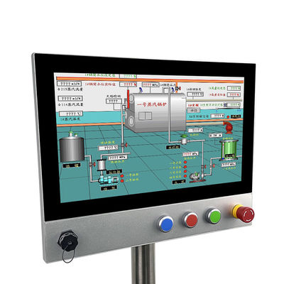 I3 I5 I7 15.6 นิ้ว Fanless Industrial Touch Panel Pc ปุ่มรีเซ็ต USB ด้านหน้า