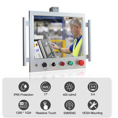 OEM Fanless Industrial HMI แผงพีซี Stainless Steel Cantilever