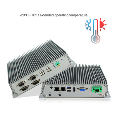 กล่องพีซีแบบฝังตัวสำหรับอุตสาหกรรมที่ไม่มีพัดลมปรับแต่ง J1900 Quad Core