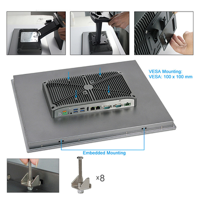 OEM Intel Core I7 10 จุด Multi Touch Embedded Panel PC คอมพิวเตอร์อุตสาหกรรม
