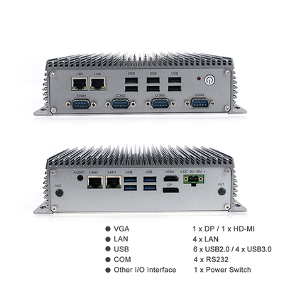 I7-8565U มินิพีซีอุตสาหกรรมไร้พัดลมพร้อมตัวเลือก WiFi Bluetooth