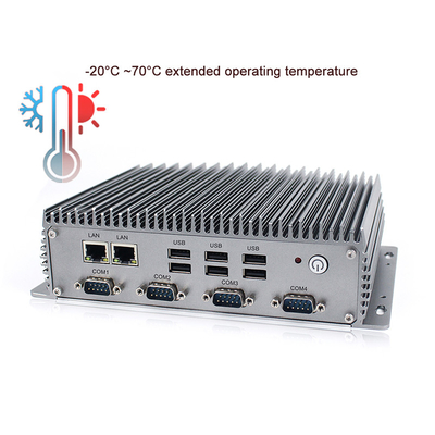 I3-8145U CPU Industrial Embedded Box PC Dual Core 2.1GHz พร้อม 4 X RS232