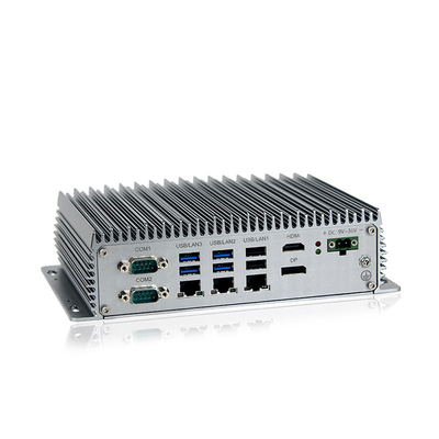 9 - 36V แรงดันไฟฟ้ากว้างอุตสาหกรรมกล่องฝังตัวพีซี Windows11 Intel J6412 Fanless พร้อม 3xLAN