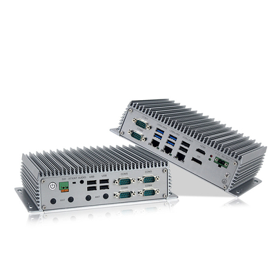 9 - 36V แรงดันไฟฟ้ากว้างอุตสาหกรรมกล่องฝังตัวพีซี Windows11 Intel J6412 Fanless พร้อม 3xLAN