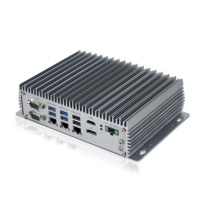 คอมพิวเตอร์กล่องไร้พัดลมขนาดเล็ก Intel Celeron J6412 Mini PC 3 LAN 10 USB 6 COM
