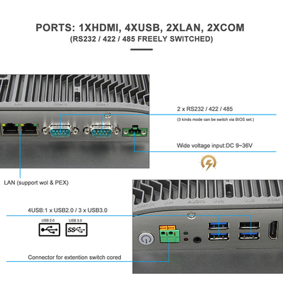 IP65 แผงหน้าจอสัมผัสแบบ Capacitive กันน้ำกันฝุ่น 1920X1080 HDMI แผง HMI PC