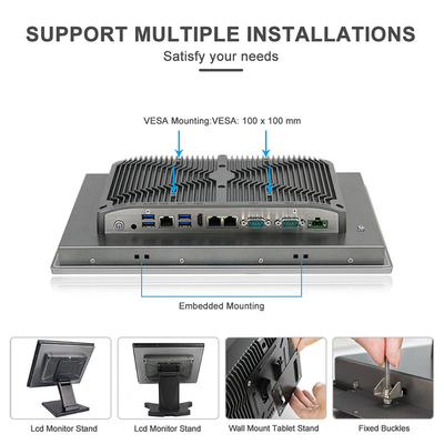 13.3 &quot;LCD Intel J6412 Industrial HMI แผงติดตั้งหน้าจอสัมผัสพีซีพร้อม 2 RS485