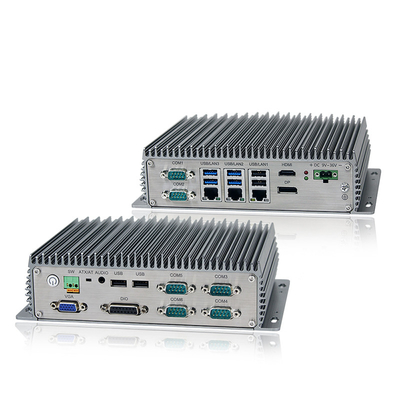 Fanless Mini Industrial Embedded Box PC Window 11 พร้อม 6 * COM