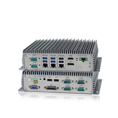 มินิพีซีอุตสาหกรรมแบบฝังตัว J6412 J1900 I3 I5 พร้อม 3 * LAN 8 * USB 6 * COM