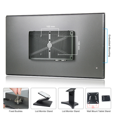 24 นิ้ว J6412 Windows 11 HMI แผงพีซีหน้าจอสัมผัสแบบ Capacitive พร้อม 2xRS485