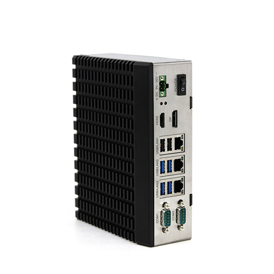 Din Rail Industrial Fanless Mini PC พร้อมเปลือกอลูมิเนียมอัลลอยด์ Windows10 / 11 8gb