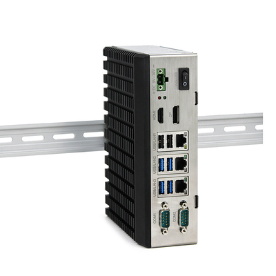 กล่องฝังตัวอุตสาหกรรม Bluetooth PC J16412 มินิพีซี 2 พอร์ต Lan การติดตั้งราง DIN