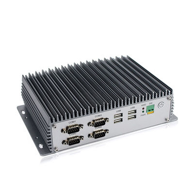 8th CPU อลูมิเนียมอัลลอยด์อุตสาหกรรม Fanless Mini PC, MSATA 128G SSD Fanless I3 Mini Pc