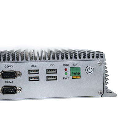8th CPU อลูมิเนียมอัลลอยด์อุตสาหกรรม Fanless Mini PC, MSATA 128G SSD Fanless I3 Mini Pc