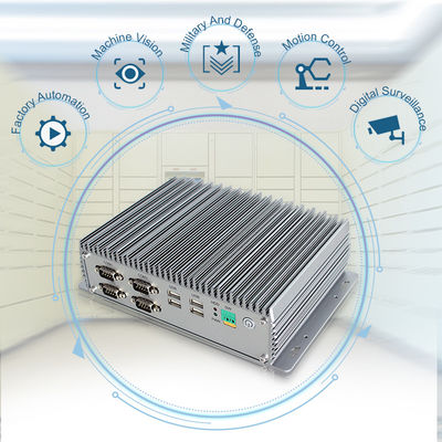 8th CPU อลูมิเนียมอัลลอยด์อุตสาหกรรม Fanless Mini PC, MSATA 128G SSD Fanless I3 Mini Pc