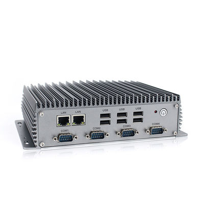 RS232 Fanless Industrial Mini Pc Intel 8th 4305U 4 LAN 10 USB 4