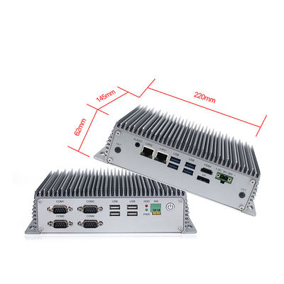 8th Gen I5 8265U คอมพิวเตอร์อุตสาหกรรมฝังตัวแบบไม่มีพัดลม Mini Box Pc