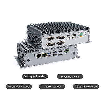 Dual Core 2.1GHz คอมพิวเตอร์ฝังตัวแบบไม่มีพัดลม Mini Box Pc Windows 10