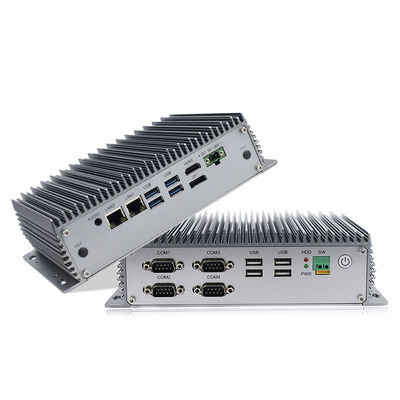 8th Gen I5 8265U คอมพิวเตอร์อุตสาหกรรมฝังตัวแบบไม่มีพัดลม Mini Box Pc