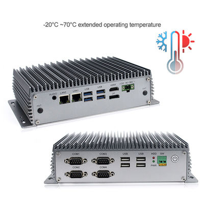 Intel I5 Embedded Fanless Industrial Mini PC คอมพิวเตอร์ Dual Lan พร้อมพอร์ต Rs232 Com