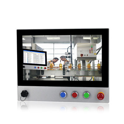 IP65 15.6 &quot;FHD Led Panel Mount หน้าจอสัมผัสพีซีหยุดฉุกเฉิน
