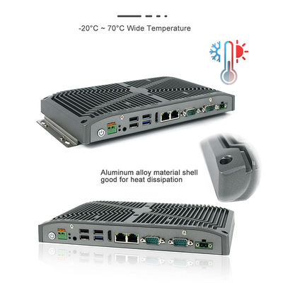 RS232 RS422 RS485 มินิพีซีที่ทนทาน 15W Intel Celeron สำหรับการจ่าย Kiosk