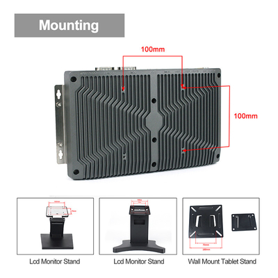 RS232 กล่องฝังตัวแบบไม่มีพัดลม Pc Alloy Shell J1900 1.5A Embedded Mini Pc