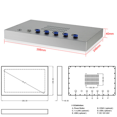 IP67 Waterproof Sunlight Readable Touchscreen Core I3 แผงหน้าจอสัมผัสอุตสาหกรรม PC