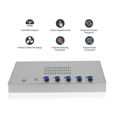 IP69K พีซีแผงอุตสาหกรรมที่ทนทานกันน้ำ Win 10 15.6 นิ้ว All In One Touch Panel PC
