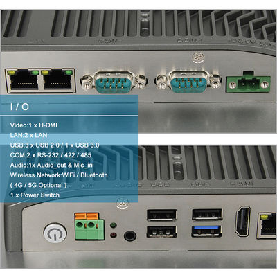 ทนทานไร้พัดลม 16/9 FHD HMI Touch Panel PC Core I3 คอมพิวเตอร์อุตสาหกรรมพร้อม 2COM